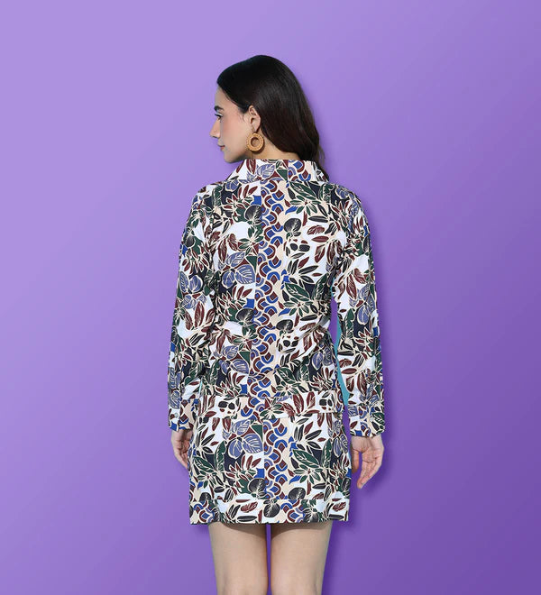 Printed Co-ord Set Of Skirt & Shirt