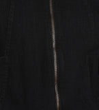 Black Solid Cropped Tailored Denim Women's Jacket