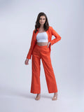 Pure Cotton Women's Co-ords Solid Orange Set
