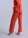 Pure Cotton Women's Co-ords Solid Orange Set