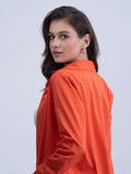 Pure Cotton Women's Co-ords Solid Orange Set