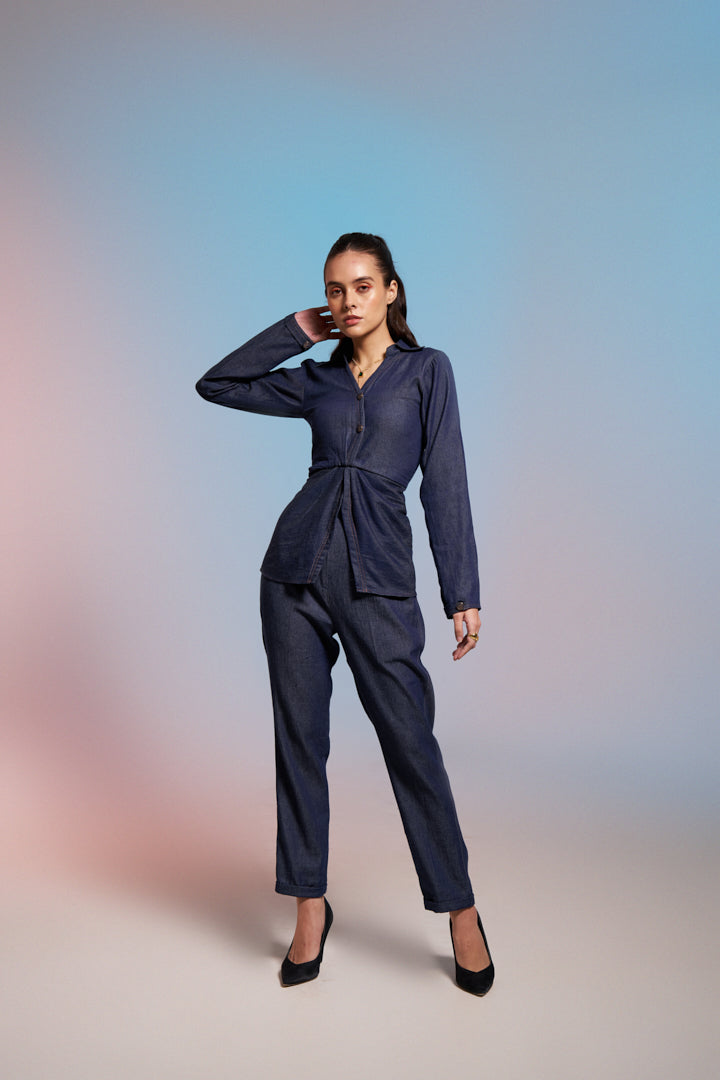 Ladies Office Blue Denim Co-ord set