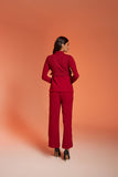 Maroon Women's Office Lace Coord Set