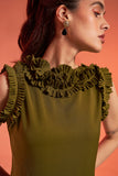 Glamourous Women's sleeveless Green Mini Dress