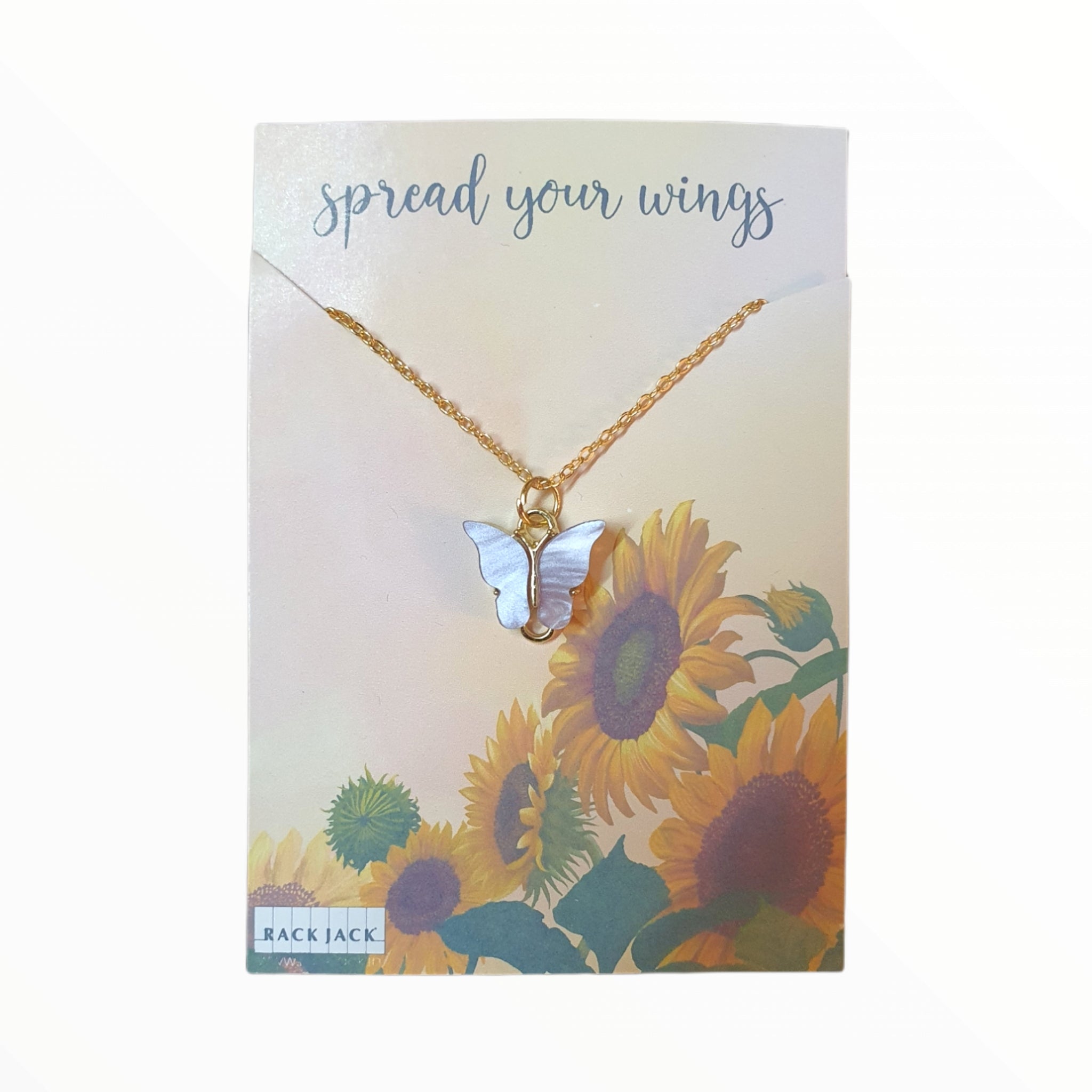 Rack Jack Y2K Charm Pendant Gold Necklace - Butterfly - Purple