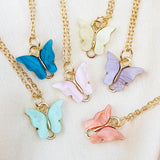 Rack Jack Y2K Charm Pendant Gold Necklace - Butterfly - Purple