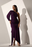 Ladies Office party Violet gathered dress