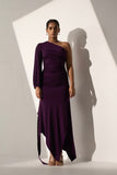 Ladies Office party Violet gathered dress