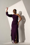 Ladies Office party Violet gathered dress