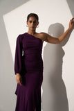 Ladies Office party Violet gathered dress