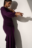 Ladies Office party Violet gathered dress