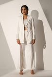 White Crystal Mesh Blazer with Pants and  a bralette-style top