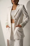 White Crystal Mesh Blazer with Pants and  a bralette-style top