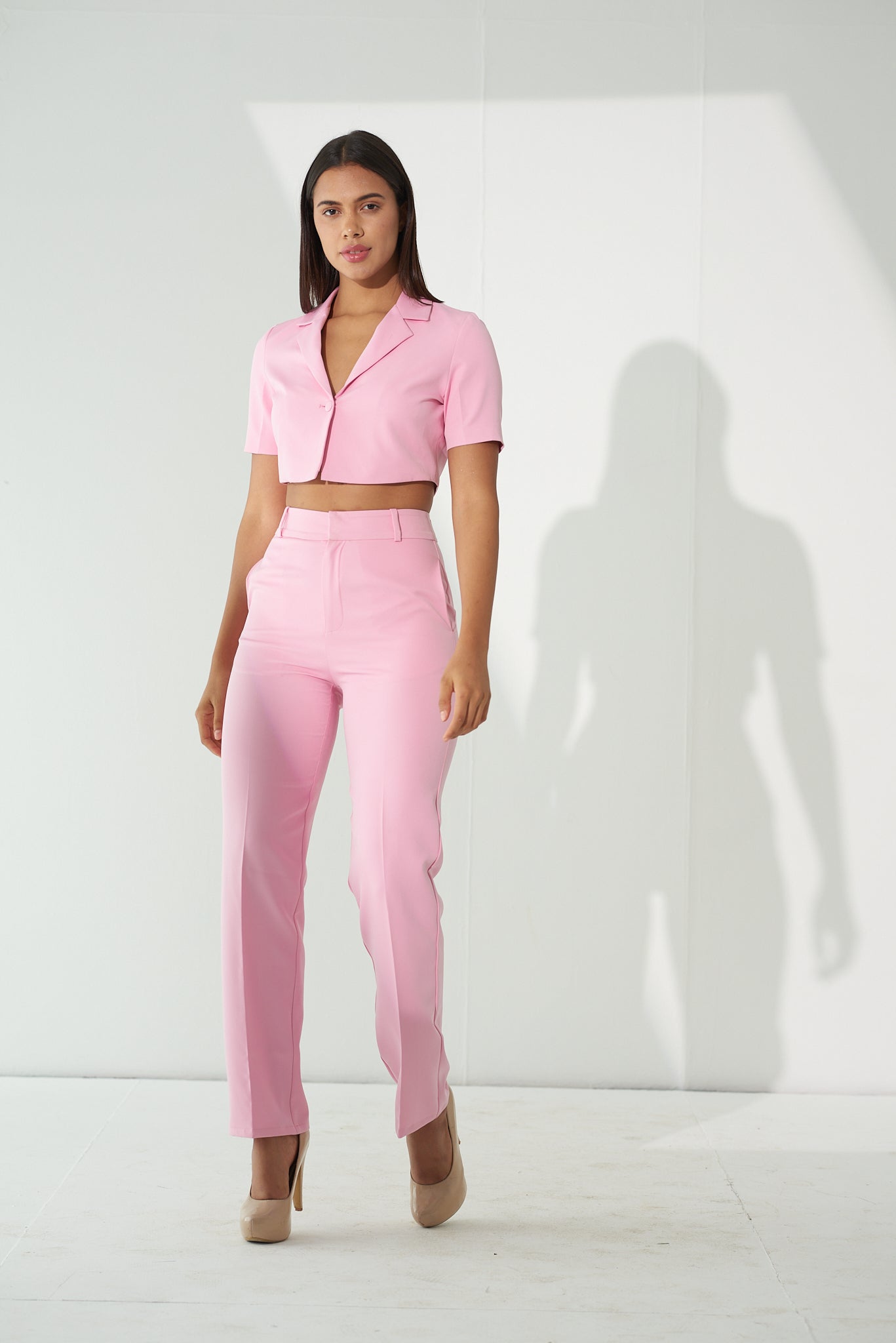 Crepe women's Short blazer with straight pants