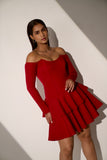 Women's Off Shoulder Red corset dress