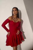 Women's Off Shoulder Red corset dress
