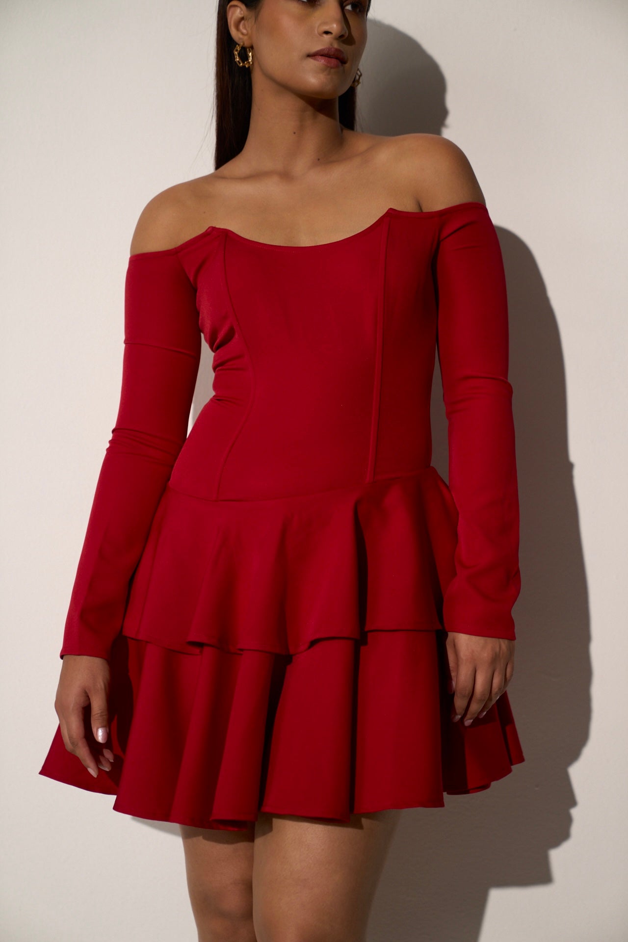 Women's Off Shoulder Red corset dress