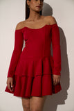 Women's Off Shoulder Red corset dress