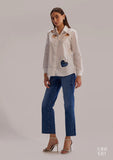 Pure Cotton  Heart cutoff Women's Shirt