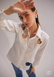 Pure Cotton  Heart cutoff Women's Shirt
