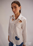 Pure Cotton  Heart cutoff Women's Shirt