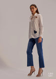 Pure Cotton  Heart cutoff Women's Shirt