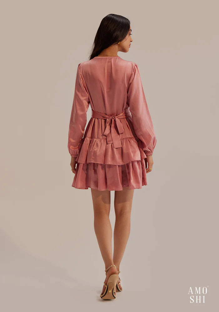 Relaxed fit Satin Ladies Mini dress