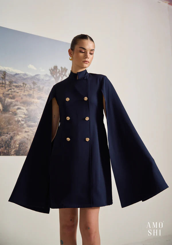 Classic Women's Cape Work Mini Dress