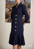 Office Wear Women's Solid Midi Dress