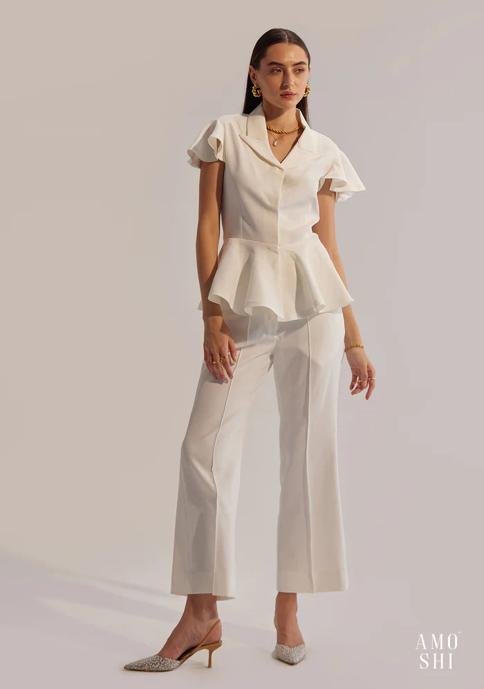 White Classic Formal Co-ord set for women Office meeting