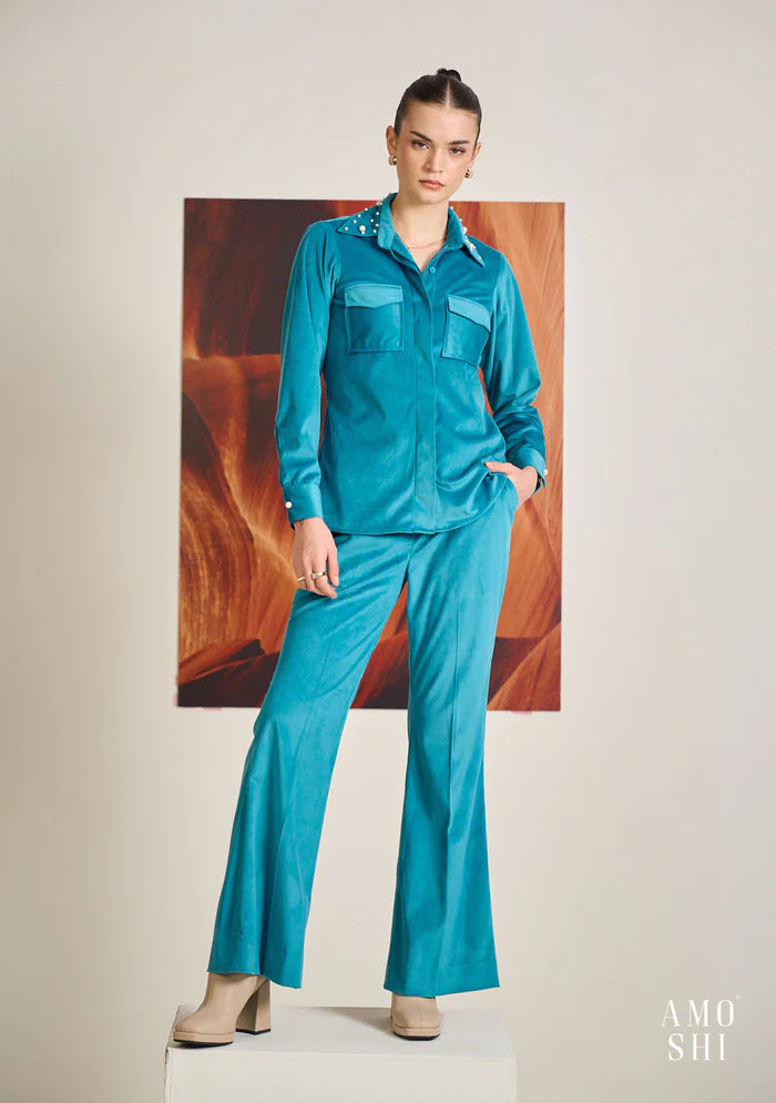 Suede Women's Winter Evening Wear Co-ord set