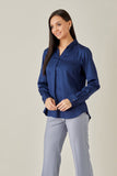 Solid Blue Satin Top