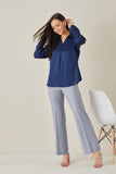 Dark blue blouse for workwear
