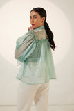 Mint Green Organza Full sleeves Party Top