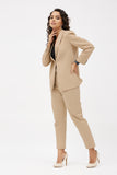 Office wear beige trouser and blazer set for women