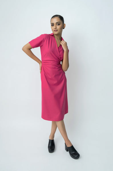 FOCUSED ON PRIORITIES WOVEN MIDI DRESS main image 1