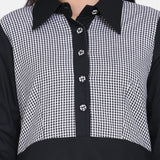PowerSutra Women's Black Cotton Shirt Dress