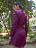 Pure Cotton Purple Ladies Shirt Dress