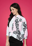 Multi-Colored Zebra Printed Women's Shirt