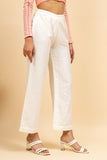 Off White Cotton Linen Comfortable Trouser