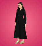 Black Officewear Women's Collared One Piece