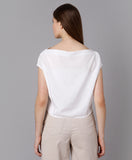 Statement Crop Top for Women -White