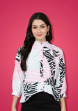 Multi-Colored Zebra Printed Women's Shirt