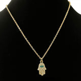 Y2K Charm Pendant Gold Necklace - Hamsa Hand Evil Eye