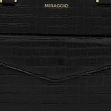 Miraggio Harper Croc-Textured Top Handle Handbag with Detachable Sling Strap