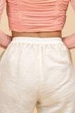 Off White Cotton Linen Comfortable Trouser