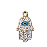 Y2K Charm Pendant Gold Necklace - Hamsa Hand Evil Eye