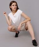 Statement Crop Top for Women -White