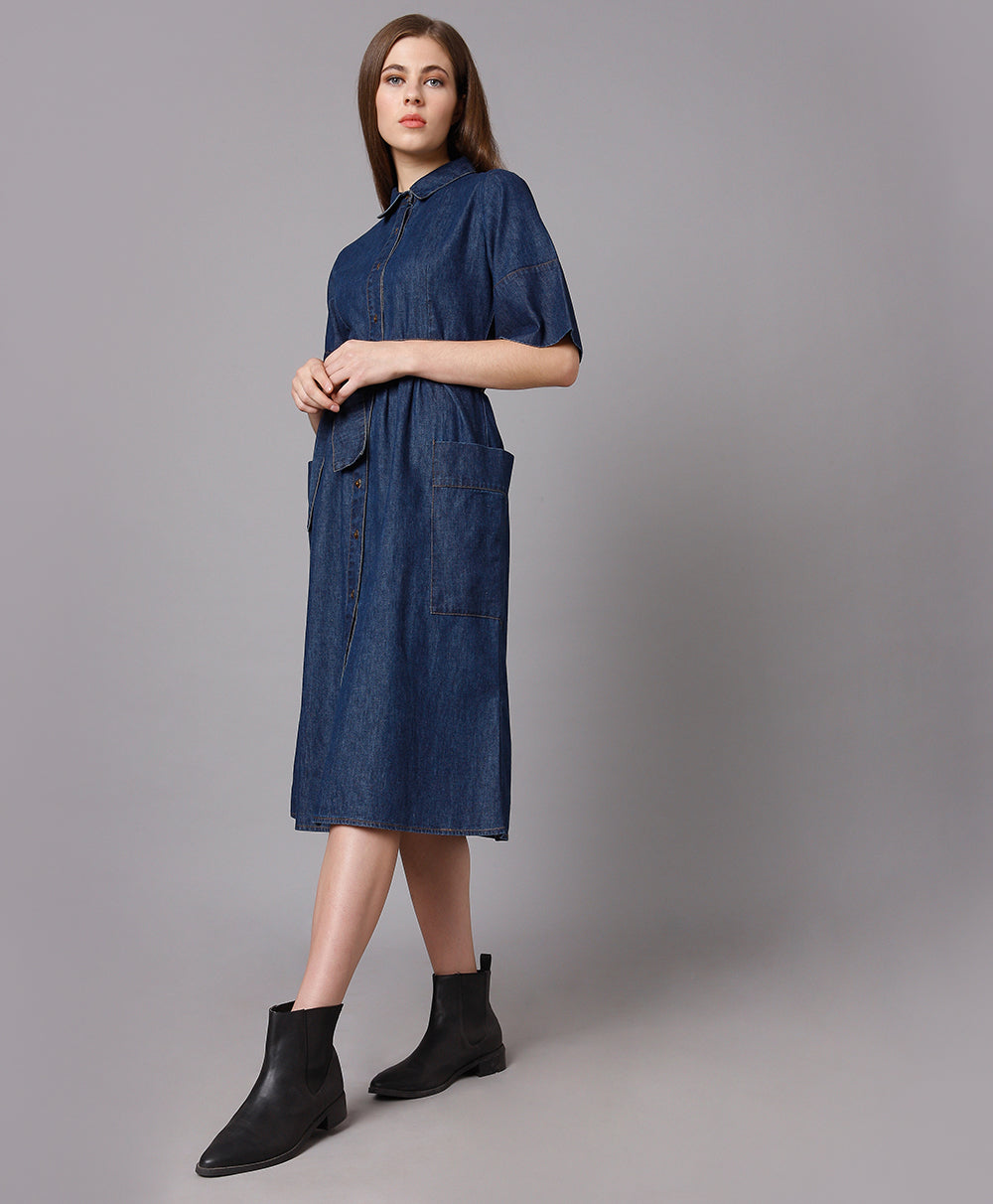 Black Denim Shirt Dress