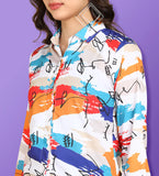 Multi-Coloured Women's Office Casual Shirt